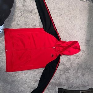 Adidas zip up hoodie ( red & black )